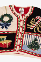 Vintage Red Tiara International Ugly Christmas Cardigan (1990s)