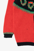 Vintage Red B.T Kids Wreaths Ugly Christmas Cardigan (1990s)