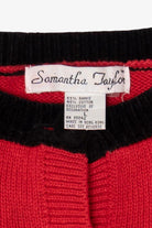Vintage Red Samantha Taylor Stockings Ugly Christmas Cardigan (1990s)