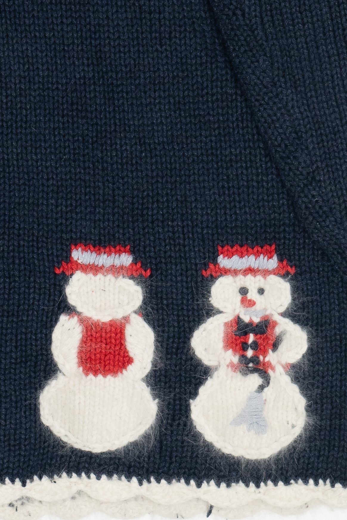 Vintage Christopher & Banks Hand Embroidered Snowmen Ugly Christmas Cardigan (1990s)
