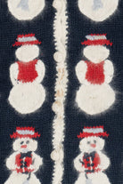 Vintage Christopher & Banks Hand Embroidered Snowmen Ugly Christmas Cardigan (1990s)