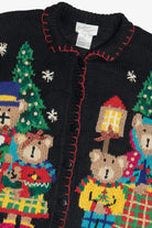 Vintage Andrea Lauren Holiday Bears Ugly Christmas Cardigan (1990s)