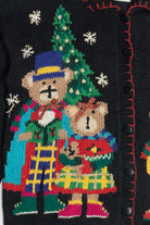 Vintage Andrea Lauren Holiday Bears Ugly Christmas Cardigan (1990s)