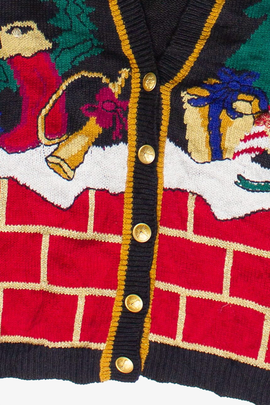 Vintage Norton McNaughton Christmas Mantel Ugly Christmas Sweater