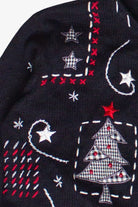 Vintage Embroidered Trees and Stars Patches Ugly Christmas Sweater