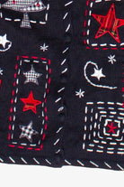 Vintage Embroidered Trees and Stars Patches Ugly Christmas Sweater