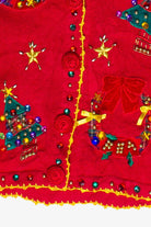 Vintage Victoria Harbour Bejeweled Christmas Wreaths and Trees Ugly Christmas Sweater