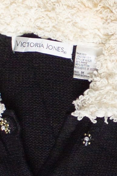 Vintage Victoria Jones Metallic Beaded Crochet Collar Ugly Christmas Sweater