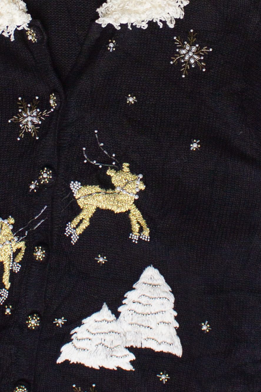 Vintage Victoria Jones Metallic Beaded Crochet Collar Ugly Christmas Sweater