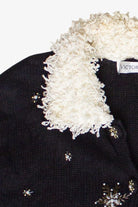 Vintage Victoria Jones Metallic Beaded Crochet Collar Ugly Christmas Sweater