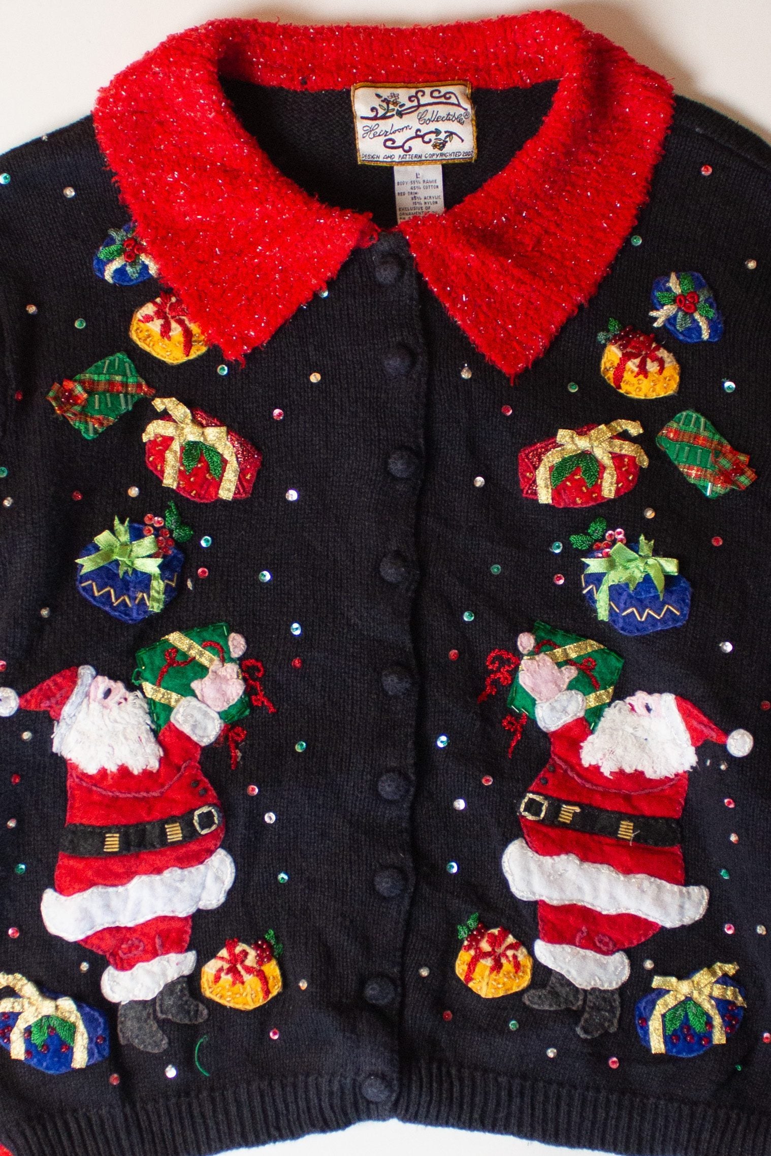 Vintage Santa Gifts Ugly Christmas Cardigan (2000s)