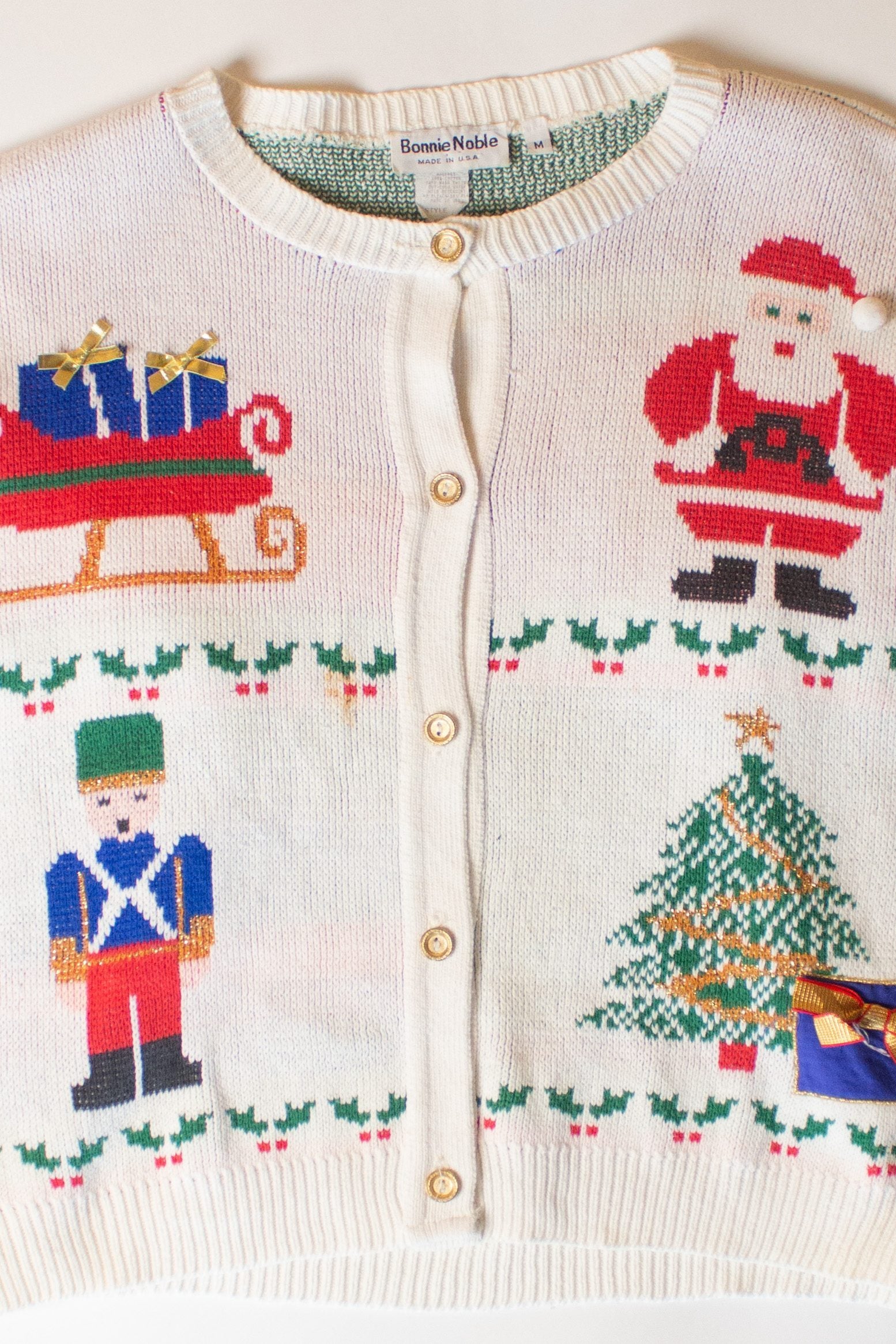 Vintage Bonnie Noble Ugly Christmas Cardigan (1990s)