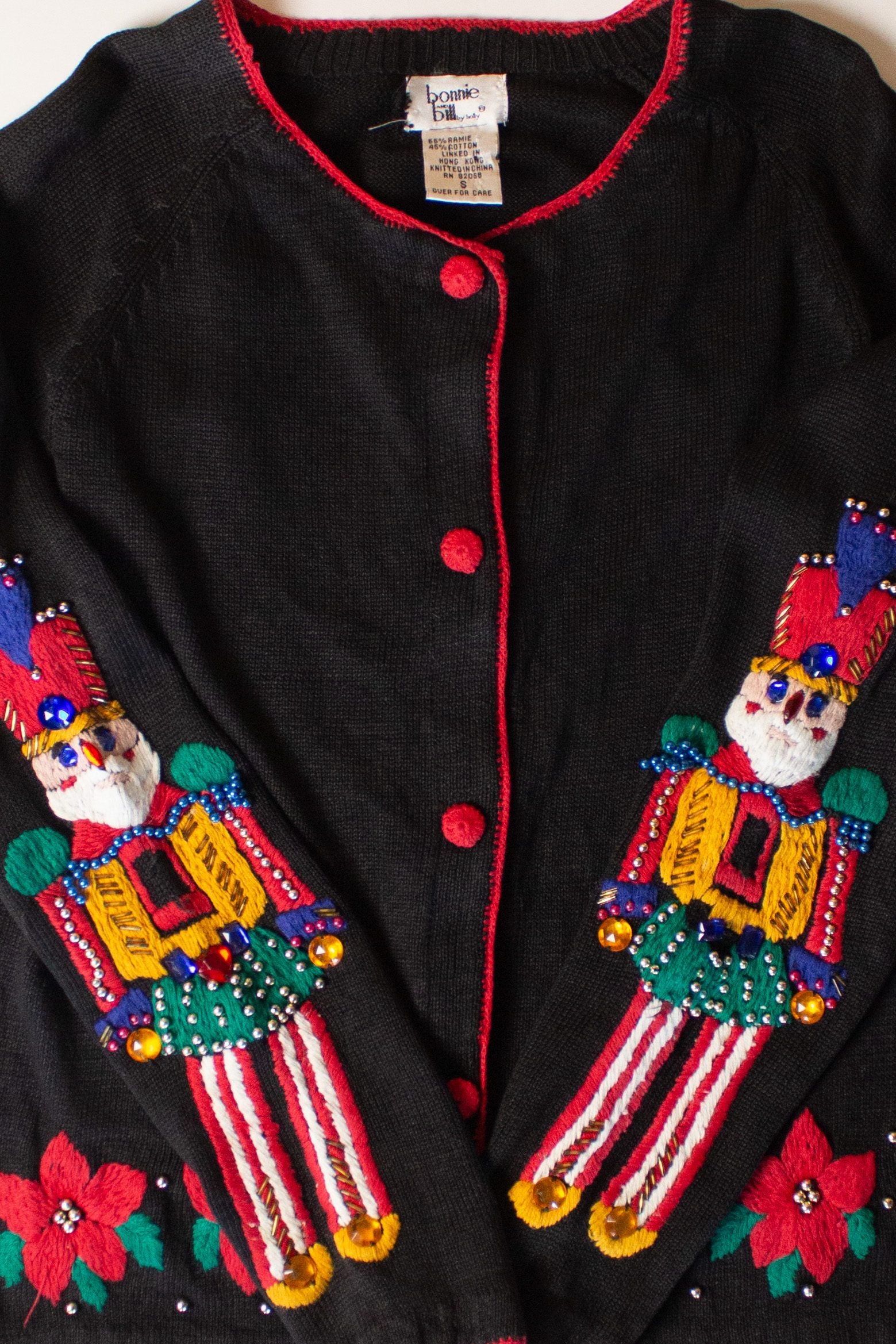 Vintage Bonnie And Bill Nutcrackers Christmas Cardigan (1990s)