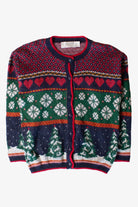 Vintage Snowflakes Pattern Ugly Christmas Cardigan (1990s)