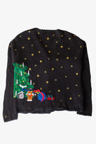 Vintage Santa Stars Ugly Christmas Cardigan (1990s)
