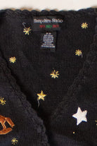 Vintage Santa Stars Ugly Christmas Cardigan (1990s)
