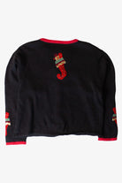 Vintage Black Stockings Ugly Christmas Cardigan (2000s)