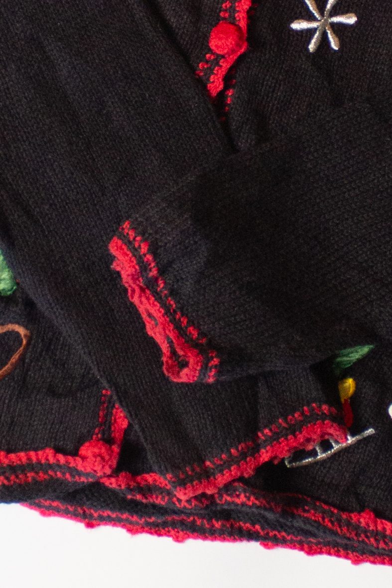 Vintage Skating Bears Ugly Christmas Cardigan (1990s)