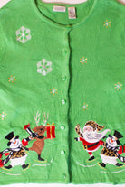 Vintage Green Skating Ugly Christmas Cardigan (1990s)