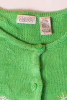 Vintage Green Skating Ugly Christmas Cardigan (1990s)