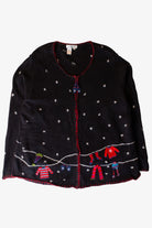Vintage Black Snowflakes Ugly Christmas Cardigan (1990s)