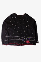 Vintage Black Snowflakes Ugly Christmas Cardigan (1990s)