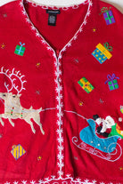 Vintage Santa's Sleigh Christmas Cardigan (2000s)