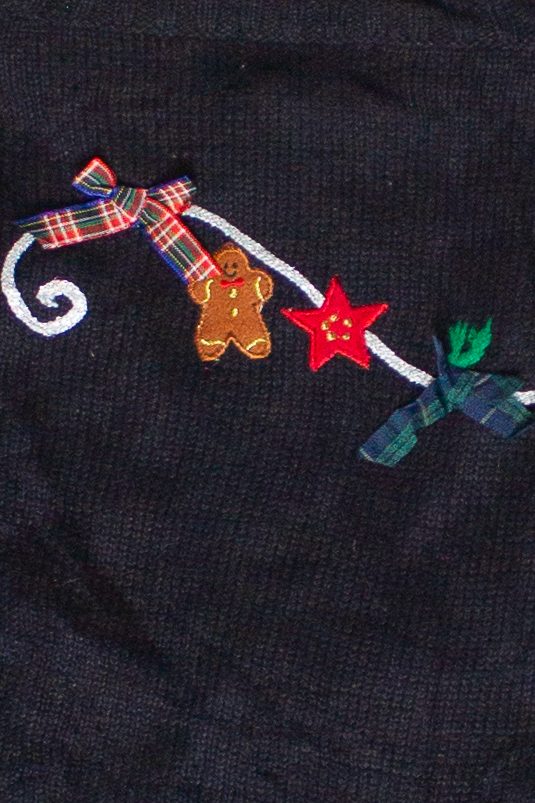 Vintage Santa Decorating Ugly Christmas Zip Up Sweater 