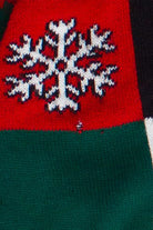 Vintage Snoopy and Woodstock Checkered Ugly Christmas Cardigan Sweater (1990s)