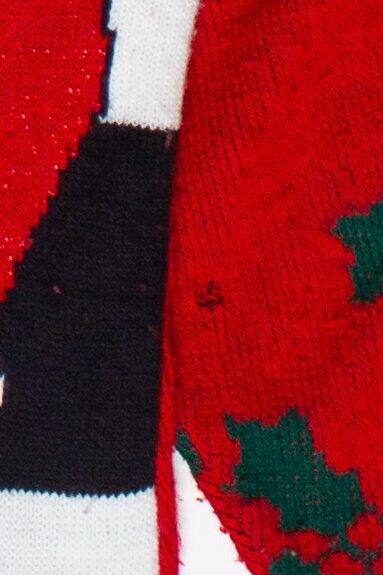 Vintage Snoopy and Woodstock Checkered Ugly Christmas Cardigan Sweater (1990s)