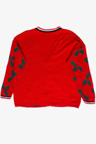 Vintage Snoopy and Woodstock Checkered Ugly Christmas Cardigan Sweater (1990s)