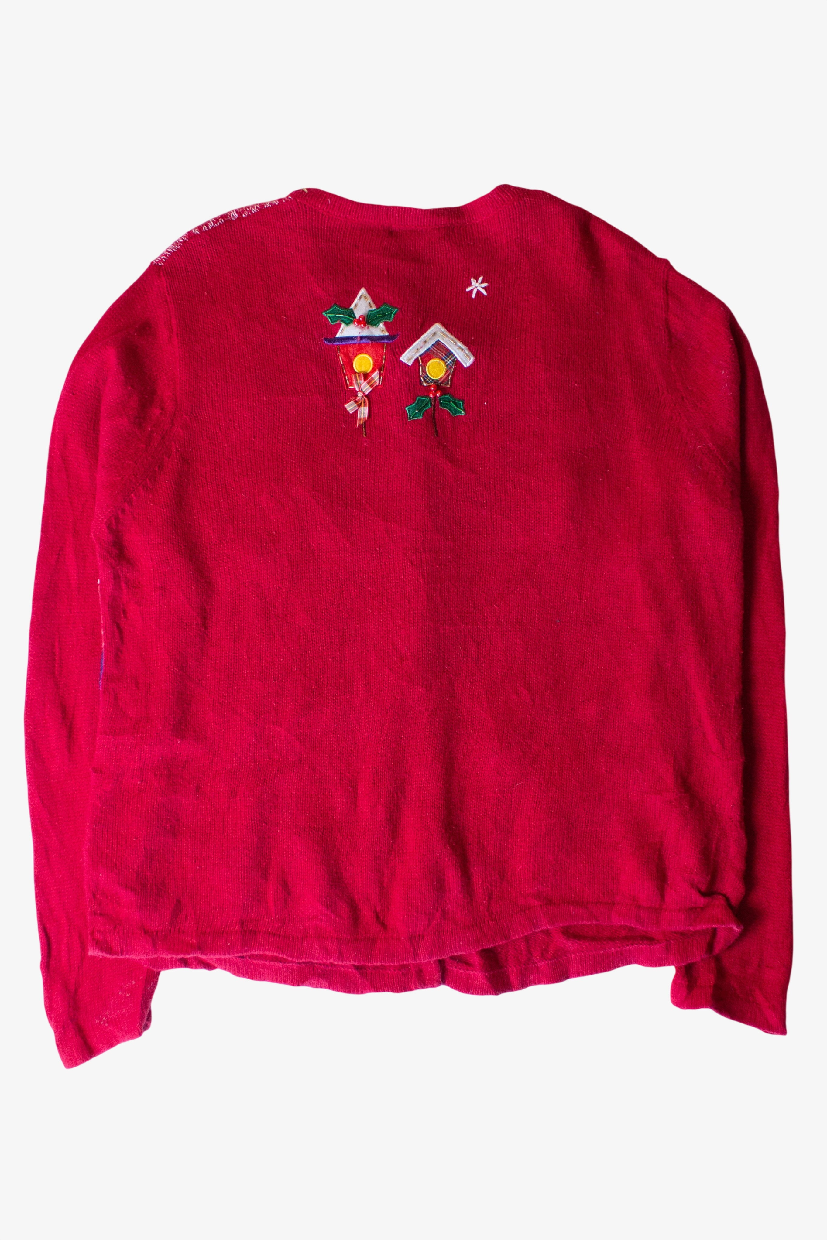 Vintage Red Snow Blocks Ugly Christmas Cardigan (1990s)
