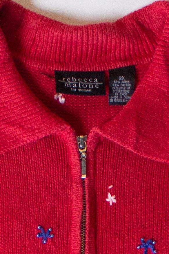 Vintage Santa's List Ugly Christmas Cardigan (1990s)
