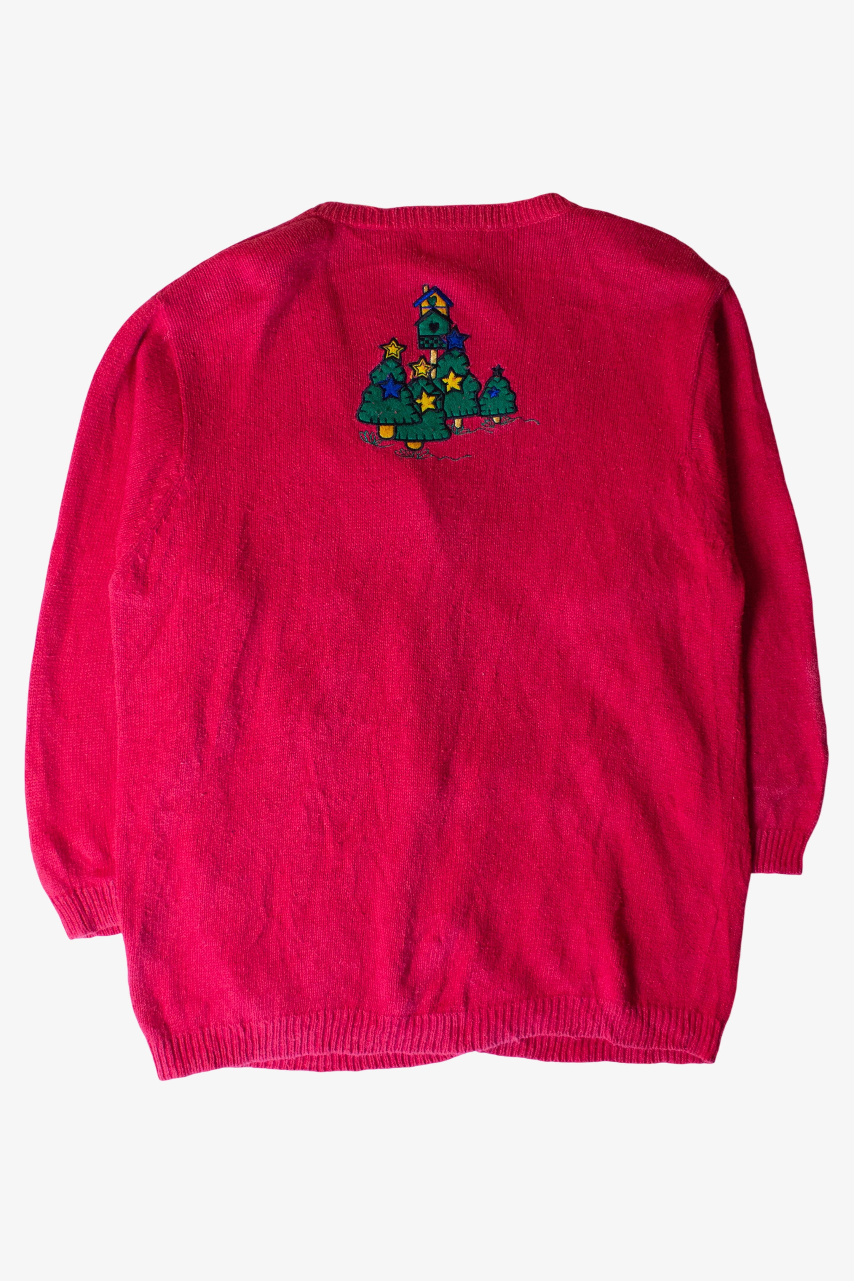 Vintage Country Christmas Trees Ugly Cardigan (1990s)
