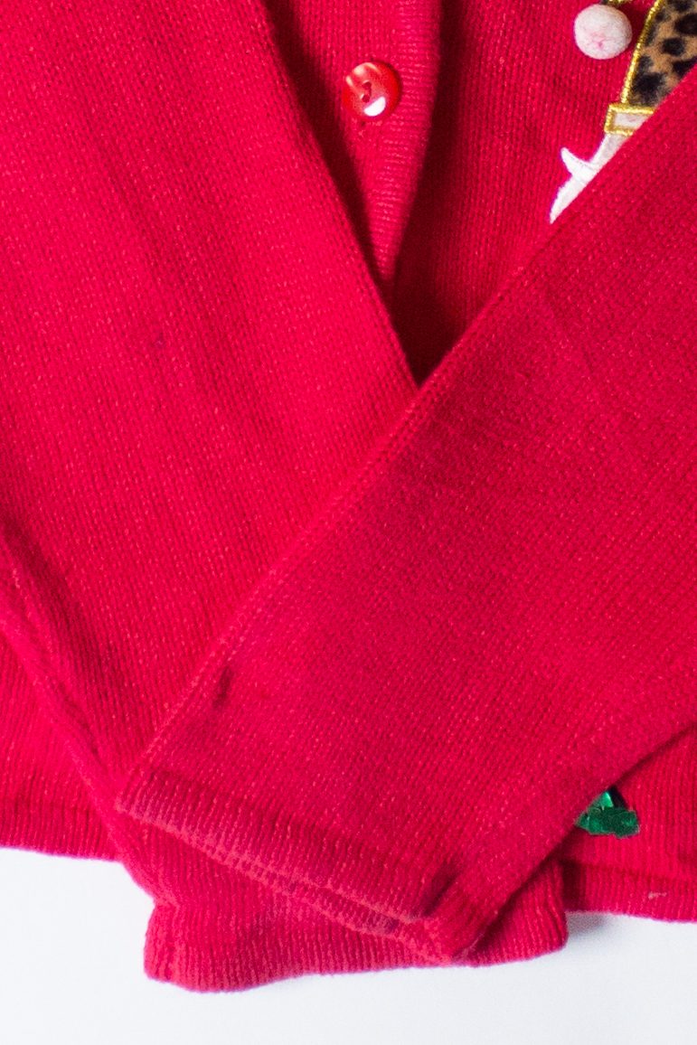 Vintage Santas In Furs Christmas Cardigan (2000s)