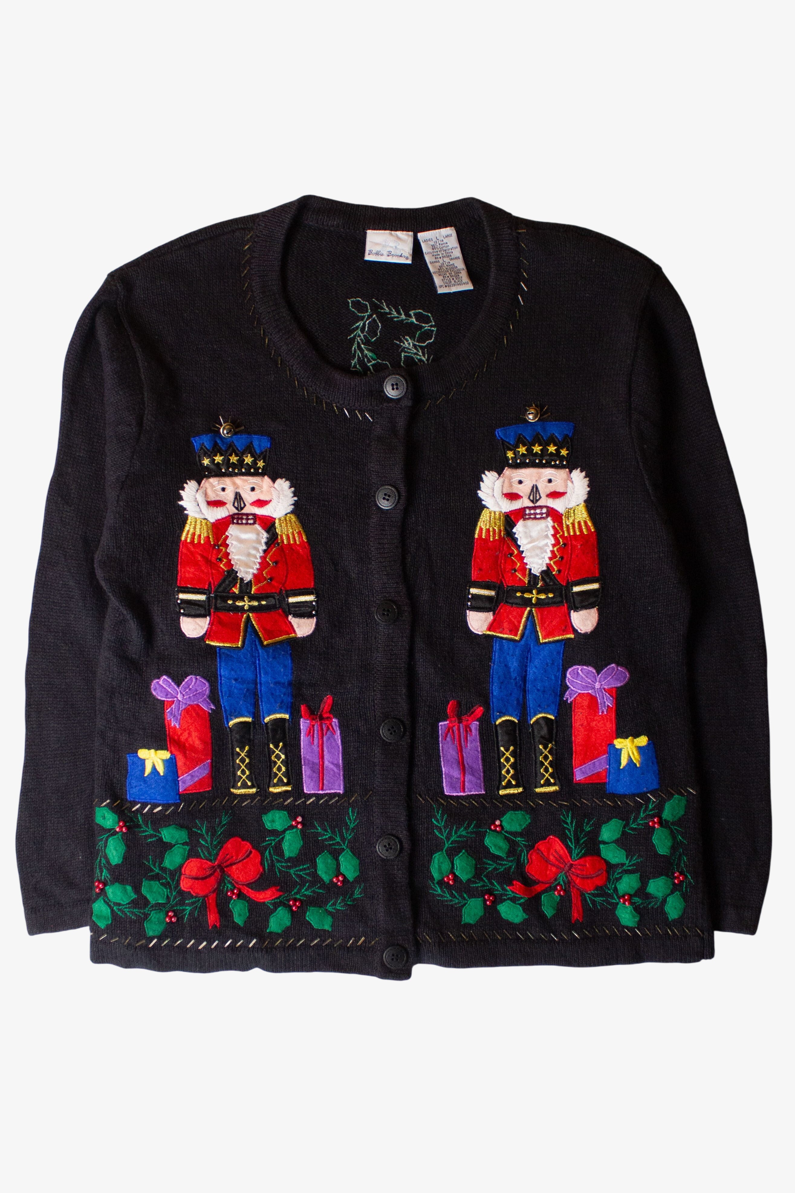 Vintage Bobbie Brooks Nutcrackers Ugly Christmas Cardigan (1990s)