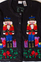 Vintage Bobbie Brooks Nutcrackers Ugly Christmas Cardigan (1990s)