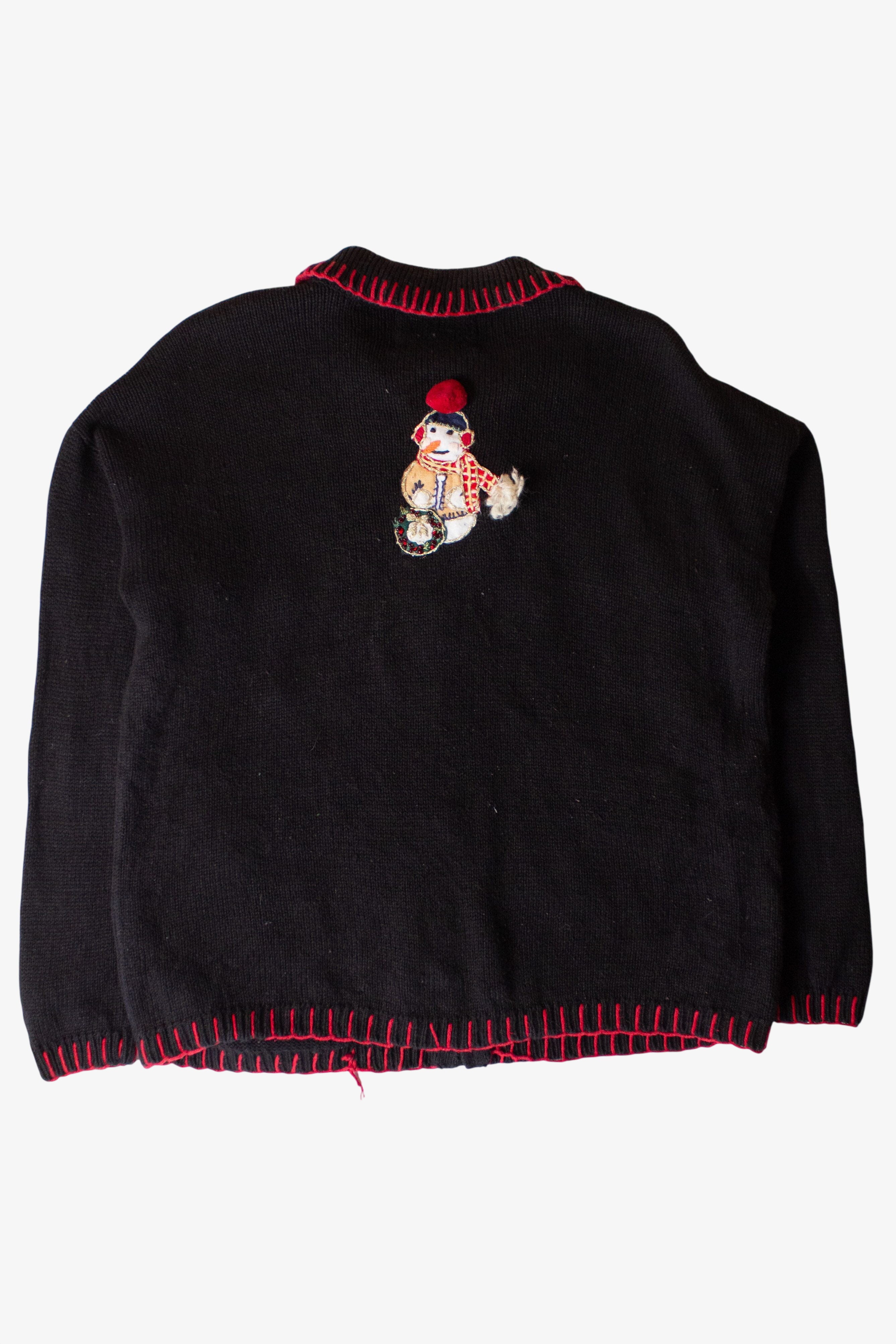 Vintage Snowman Family Ugly Christmas Cardigan (1990s)