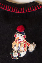 Vintage Snowman Family Ugly Christmas Cardigan (1990s)