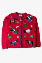 Vintage Red Dogs Ugly Christmas Cardigan (1990s)