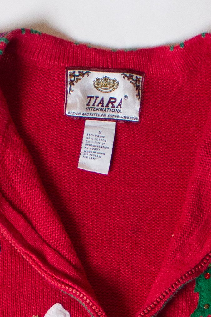 Vintage Red Dogs Ugly Christmas Cardigan (1990s)