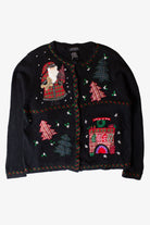 Vintage Plaid Patches Ugly Christmas Cardigan (1990s)