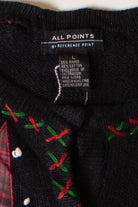 Vintage Plaid Patches Ugly Christmas Cardigan (1990s)