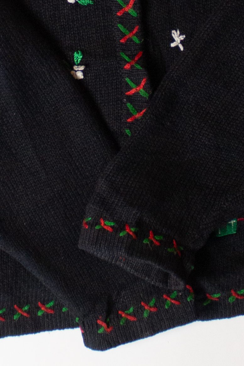 Vintage Plaid Patches Ugly Christmas Cardigan (1990s)