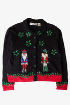 Vintage Victoria Jones Nutcrackers Christmas Cardigan (1990s)