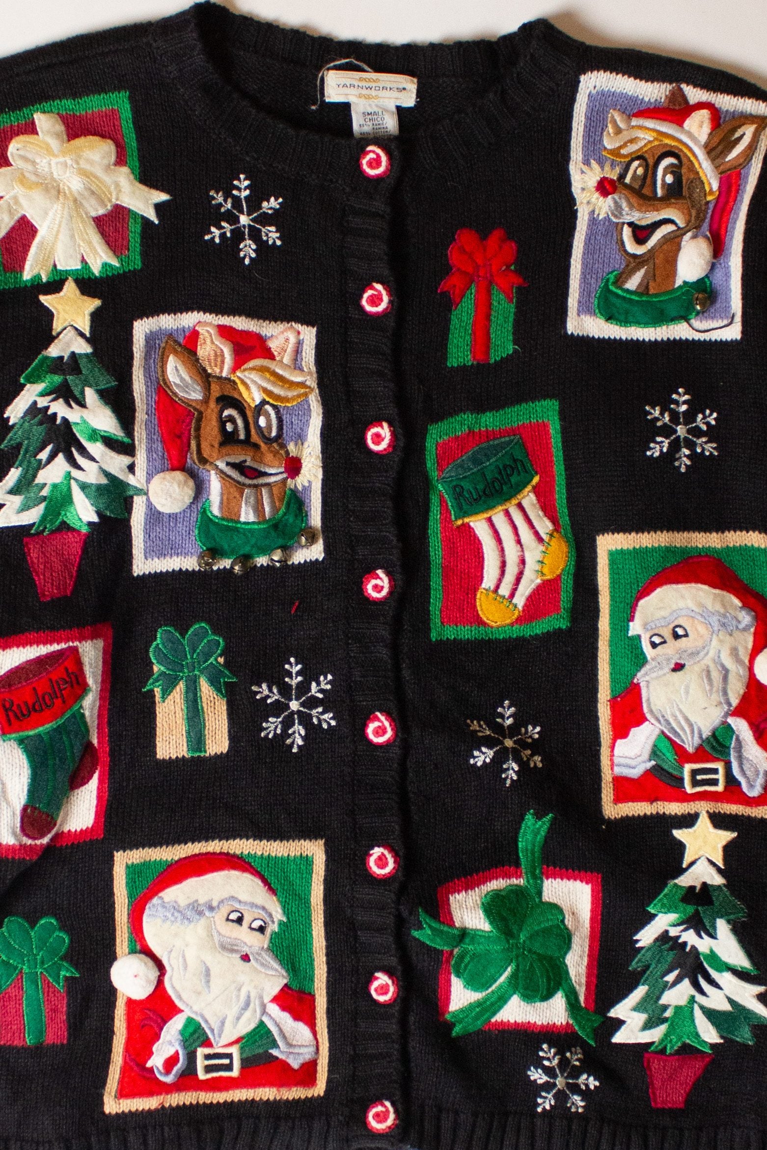 Vintage Anime Rudolph Pictures Ugly Christmas Cardigan (1990s)