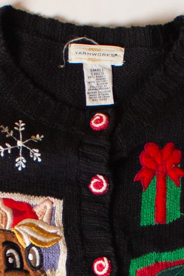 Vintage Anime Rudolph Pictures Ugly Christmas Cardigan (1990s)
