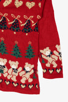 Vintage Red Nutcracker Teddy Bears Ugly Christmas Cardigan (1990s)