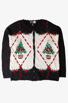 Vintage Beldoch Popper Trees Ugly Christmas Cardigan (1990s)