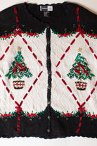 Vintage Beldoch Popper Trees Ugly Christmas Cardigan (1990s)